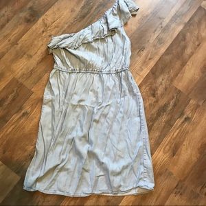 One-Shoulder Jean Dress